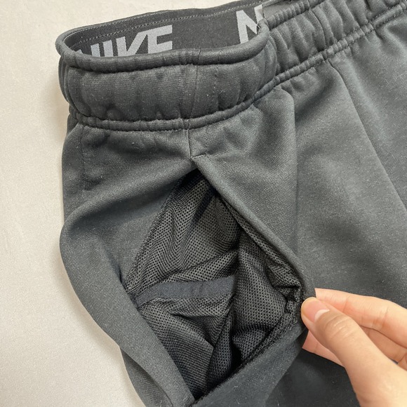 Nike Mens Big Swoosh Training Sweatpants Fleece Taper Jogger Pants Black Medium - Picture 5 of 16